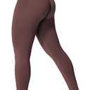 YEOREO V Waist Workout Leggings for Women Butt Lifting Scrunch Gym Leggings Seamless Yoga Pants Brown XL (Brown, XL)