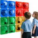 Geiserailie 16 Pcs Acrylic Sensory Wall Bubble Mirror Color Convex Mirror Toys for Preschool Classroom, Daycare Calming Corner Supplies Pet Enrichment (6.4 x 6.4 Inch,Red,Yellow,Green,Blue)