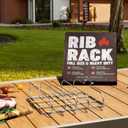 SHIZZO Rib Rack for Smoking & Grilling, Holds up to 4 Full Racks of Ribs, Foldable Design, Fits Large Gas Smoker or Charcoal Grill, Perfect BBQ Accessory, Smoker Accessories, Gifts for Men, Father