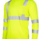 Long Sleeve Hi-Vis Reflective Shirt | ANSI Class 3,  2XL