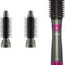 Hair Blow Dryer Brush, Salon Styler, Hot Air Hair Dryer and Volumizer Kit with Three Interchangeable Barrels | Replacement Parts Orderable (Gray Pink)