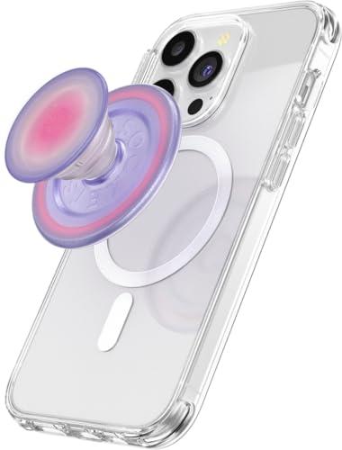 PopSockets Phone Grip for MagSafe with Kickstand, Magnetic Stand, Swappable Top, Secure Hold for iPhone MagSafe Cases, Phone & Tablet Grip, Cute PopSockets, Pink, Purple - Aura