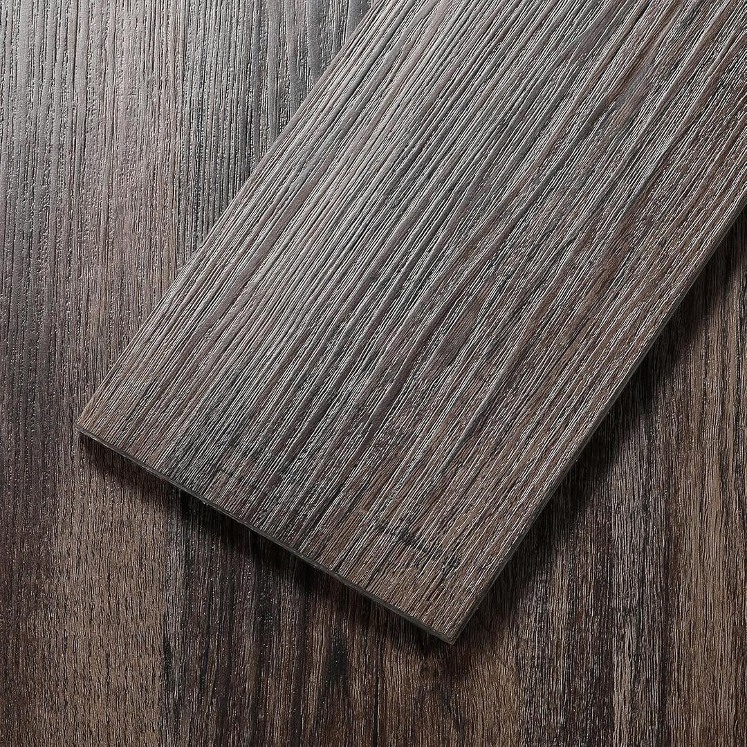 Peel and Stick Floor Tile, Luxury Vinyl Plank Flooring 36-Pack 54 Sq.ft, Real Wood Look Self-Adhesive Vinyl Floor Tiles, Easy DIY for Kitchen, Bedroom and Living Room, Brown