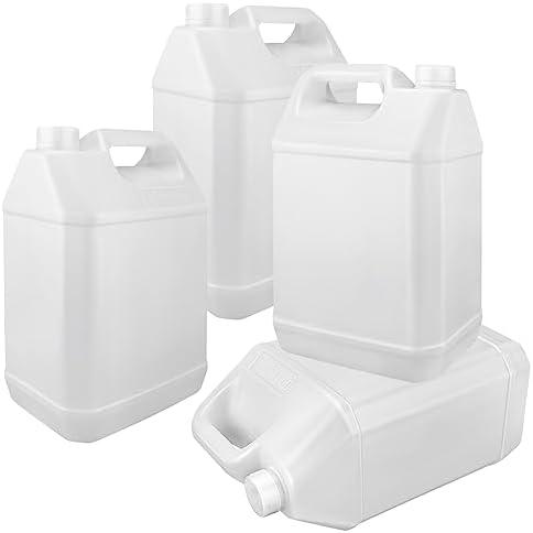 2.5 Gallon Water Jug, F-Style Plastic Jug, Water Storage Containers, Hdpe Containers with Leakproof Cap (4 Pack)