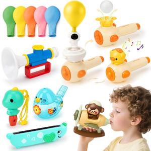 Joyreal 8 in 1 Sensory Toys for Kids with Whistle, Balloon Blower, Floating Blow Pipe Ball - Autism Sensory Product Oral Motor Therapy Tools - Speech Therapy Toys for Toddler 3+ Year Old Boy Girl Gift