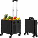 Foldable Shopping Cart with Wheels: Small Rolling Utility Crate