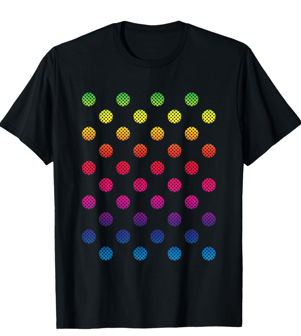 September 15th dot Day Multicolor Rainbow Polka dot T-Shirt L