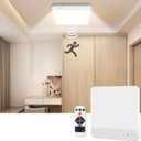 TOOWELL Rechargeable Closet Lights Motion Sensored - Magnetic Battery Operated Ceiling Lights with Remote, Wireless Sensor Ceiling Light Indoor for Shower Bathroom Pantry Stairs Hallway (1P)