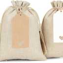 Tapleap 5x7 Burlap Bags with Drawstring - 30Pcs Gift Bags for Wrapping Easter Favors, DIY Craft, Candles, Souvenirs, For Birthday, Gathering, Customers, Small Business (Original)