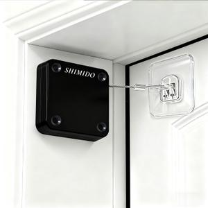 SHIMIDO Upgraded Retractable Automatic Door Closer - Tool-Free Installation, Powerful 3.5lb Pull Shuts Doors Completely - Compact Universal Fit for Screen, Sliding & Almost All Doors2 Pack Black