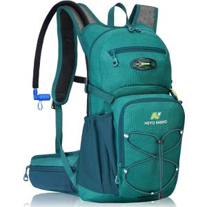 N NEVO RHINO Hydration Backpack, 18L Multipurpose Hiking Backpack with 3L Water Bladder, Water Backpack Insulated Hydration Pack Ideal for Hiking and Cycling,04 Green