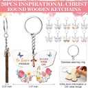 Dispowreath 80 Pcs Christian Gifts Bulk for Women Mother's Day Bible Verse Notebooks Ballpoint Pens Keychains with Organza Bags Inspirational Religious Scripture Gifts for Church Prayers Party Favors