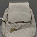 KKXIU Quilted Trendy Leather Backpack Purse for Women and Ladies Shoulder Travel Daypacks Bags (White), 10L*4.5W*12H (inch)