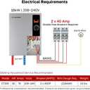 Tankless Water Heater Electric 18kW at 240 Volt, ThermoMate On Demand Instant Hot Water Heater Up to 4.4GMP, Self-Modulating Energy Saving for Residential Indoor Shower, Draw 76Amp