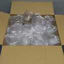 N9R 24 Count Plastic Wine Glasses Disposable 12oz - Elegant Origami Ripple Design, Shatterproof & Disposable for Whiskey, Cocktail, Champagne, Parties, Weddings, Events (Clear)