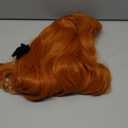 karlery Adult Women Long Curly Orange Bangs Wig Halloween Cosplay Costume Party Wig (Free Purple Headband and Wig Cap)