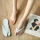 Foldable Flip-Flop Travel Slippers Shower Shoes Slides Summer Camp Sandals Soft Comfy Non-Slip Quick Dry House Bathroom Gym Spa Pool Sandals Beach (7-7.5 Women/5.5-6 Men, Blue)