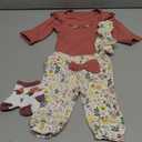 Reborn Baby Dolls Clothes 22 inch Outfit Accessories Flower 4pcs Set for 17-22 Inch Reborn Doll Newborn Girl