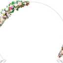 Wokceer Wedding Arch 7.2FT Round Backdrop Stand Metal Circle Backdrop Stand Circle Balloon Arch Stand Frame for Birthday Party Bridal Shower Anniversary Ceremony Candy Tables Celebration (White)
