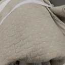 Levtex Home Cross Stitch Reversible King/Cal King Quilt Set (106x92in) and 2 Pillow Shams (36x20in) - Stitch Texture - Taupe - Cotton King Size Quilt Bedding Set - Lightweight Soft Pre-Washed