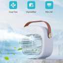 Portable Air Conditioner -5200mAh Rechargeable Personal Air Cooler, White Mini Air Conditioner with 3 Speeds, Quiet Desk Cooling Fan for Home, Bedroom, Travel, Office, Outdoor, Indoor