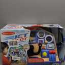 Melissa & Doug Jet Pilot Interactive Dashboard Wooden Toy for Boys and Girls Ages 3+ Cockpit Steering Wheel Pretend to Fly Experience, Fidget Buttons - FSC Certified
