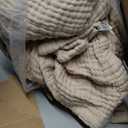 EMME Cotton Blanket King Size for Bed Soft Muslin Blankets 108"x90" Light Tan Lightweight Breathable Layering Bedspread Coverlet All Season Gauze