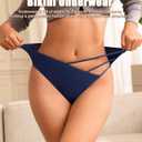 2 x OLIKEME Womens Underwear Cotton Bikini Panties Hig Cut Hipster Breathable Stretch Briefs (Large, Multicolor,4pack)