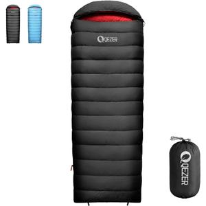 Down Sleeping Bag for Adults, 600 Fill Power, Ultralight & Compact with Compression Sack for Backpacking, Camping, Hiking