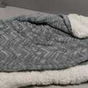 MERRYLIFE Sherpa Fleece Throw Blanket Cozy Soft 3D Stylish Design Fuzzy Thick Warm Blanket for Couch Sofa Bed (50" 60",Grey Blue)