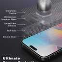 Compatible for iPhone 16/iPhone 15 Privacy Screen Protector 6.1 inch, Anti Spy Anti Blue Light HD Tempered Glass Screen Protector Easy Installation, Case Friendly, 2 Pack Black