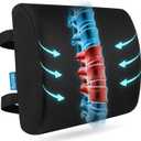 Lumbar Support Pillow for Office Chair, College Dorm Room Essentials, Memory Foam, Lower Back Support for Car, Back Pain Relief, Back Cushion for Chair with Adjustable Strap and Mesh Washable Cover