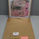 HesenDot Natural OAK Wood Amalfi Coast Framed Wall Art,12x16in Italy Beach Canvas Wall Print, Pink Flowers House Boho Wall Decor for Living Room,Bedroom,Office Gallery Gifts Set of 1