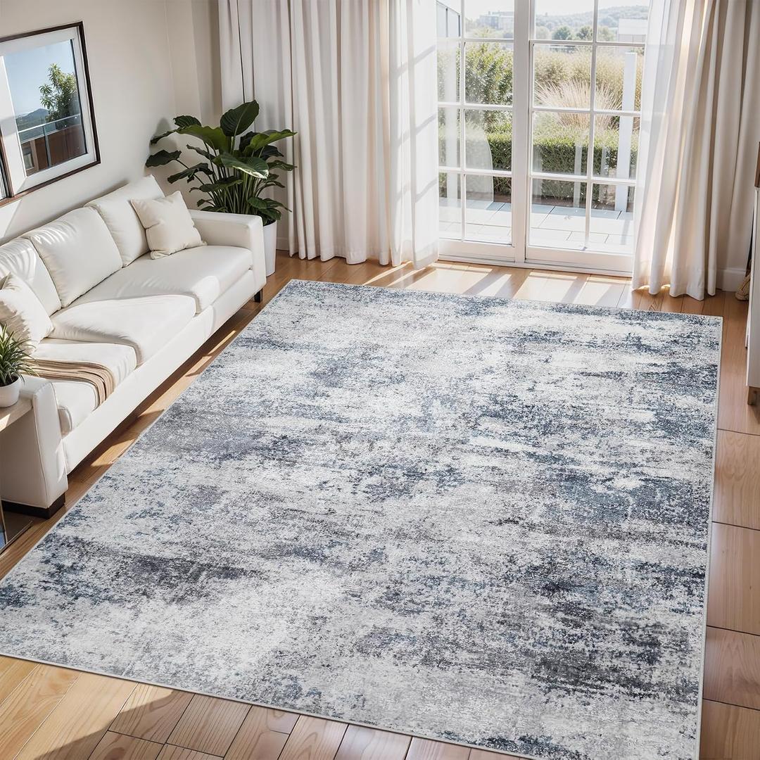 6x9 Area Rugs for Living Room Washable Bedroom Dining Room Blue Grey

Modern Abstract, Non-Slip Backing, Soft, Low-Pile, Foldable, Water Repellent, Pet Proof, Non-Shedding, Indoor