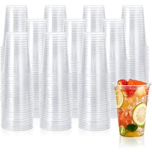 Lilymicky 1000 Pack 16 oz Clear Plastic Cups, PET Disposable Drinking Cups, Crystal Clear, Perfect for Ice Coffee, Smoothie, Soda, or Any Cold Drinks