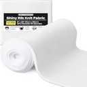 ONLY TRIMMING 1x1 Shiny Rib Knit Fabric, Glossy Cool Touch, Stretchy Knitted Ribbing for Cuffs, Collars, Waistbands and Activewear, Polyester Spandex Blend, 6 x 39 Inches (Off White, 6 x 39 Inches)