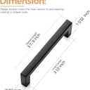 Ravinte 10 Pack Black Drawer Pulls - 3.5 Inch Slim Square Bar Kitchen Handles Matte Black Cabinet Pulls