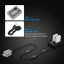 NP-W126 NP-W126S Battery Charger Dual Charger Built-in USB Cable for Fujifilm X100VI X-T50 X-T30 II X-S10 X Half X-PRO3 X-Pro2 X-Pro1 X-T30 X-T20 X-T10 X-T3 X-T2 X100V X100F X-E5 X-E4 X-E3 X-M5 X-T200