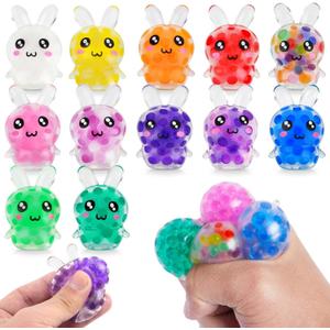 Easter Egg Fillers for Teens & Adults  12-Pack Colorful Easter Squishies Egg Stuffers for Easter Baskets, Egg Hunts Gifts & Party Favor