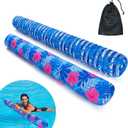 Inflatable Swimming Pool Noodle, 2 Pack Soft Fabric Quick Drying Covered Large Pool Floats Noodles, Premium Buoyancy Swim PoolFloats with Portable Storage Bag for Pool Party Toy