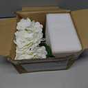 Hollyone Hydrangea Artificial Flowers with Glass Vase White Silk Faux Flowers Arrangements with Faux Water Fake Floral Bulk Bouquet for Home Decor Table Centerpiece Decorations