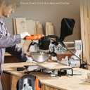 VEVOR Sliding Compound Miter Saw, 10-Inch Blade, 15 Amp Motor, 60-Tooth, Corded Double Bevel Sliding Miter Saw, LED Precision Alignment, Angle Adjustable, for Wood, Composite Decking, Laminates