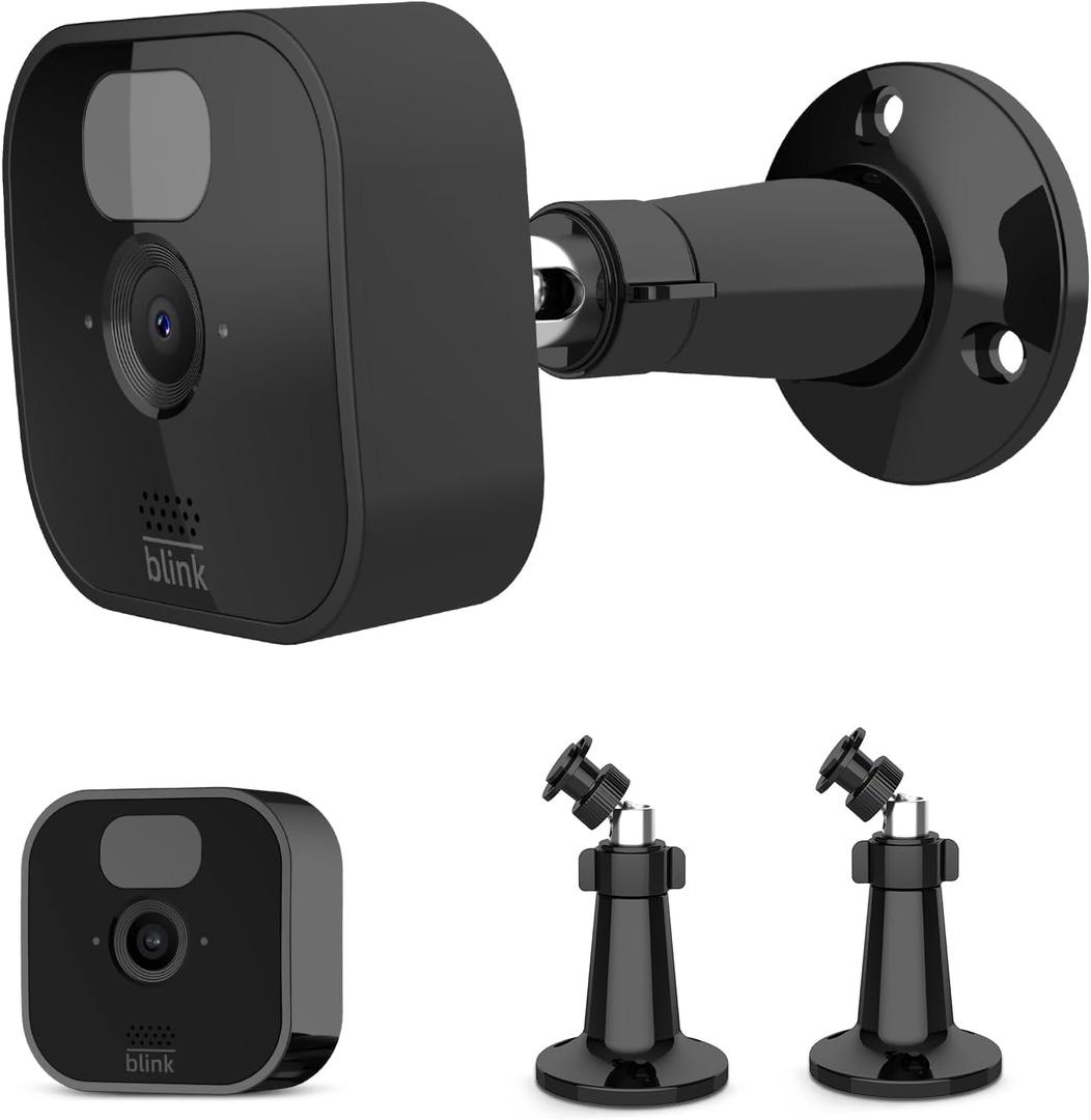 Blink Outdoor Camera Mount - 360 Adjustable, Wall Mount for Outdoor/Indoor Cameras, Black (2 Pack)
