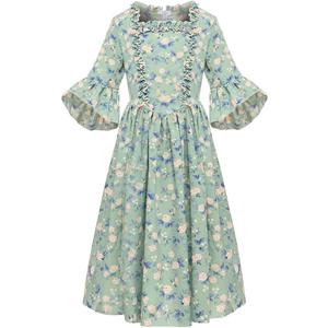 GRACEART Colonial Girls Dress Pioneer Costume Prairie Pilgrim Dress Kids, Size 8