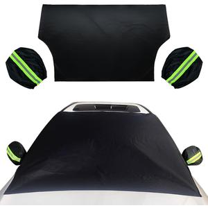 82"49" Car Windshield Cover for Ice and Snow, All-Seasons Windshield Sunshade with Anti-Theft Straps and Side Mirror Covers, Waterproof Windproof Car Frost Protector, Portable Winter Car Accessories