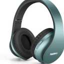 TUINYO Wireless Headphones Over Ear, Bluetooth Headphones with Microphone, Foldable Stereo Wireless Headset- Silver Blue