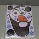 Christmas Snowman Decals - Large Size Snowflakes & Candy Indoor/Outdoor Decorations for Winter Doors & Windows