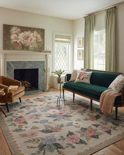 Loloi Rifle Paper Co. Rosa Collection RSA-02 Cream/Multi 2'-6" x 12'-0" Runner Rug