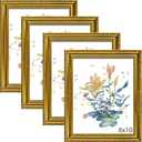 BESCRCL 8x10 Picture Frame Gold with Real Glass, Ornate Vintage 8 x 10 Photo Frames for Wall and Tabletop Display, Set of 4