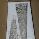 RM ROOMERS 2Pcs Resin Christmas Tree Statues Clearance, Table Top Small White Christmas Decorative Figurine Set, Indoor Artificial Xmas Tree Figurines for Desk Mantel Decor Gifts